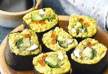 Zen sushi with cauliflower and turmeric Zen sushi with cauliflower and turmeric